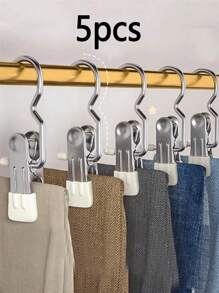 Stainless Steel Multi-Clip Laundry Organizer - Wind-Resistant Balcony Drying Rack With Non-Slip Grips For Socks/Underwear/Small Garments - Multicolor - View 6