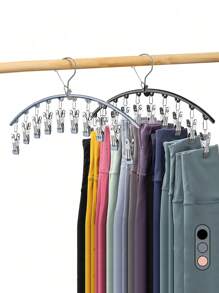 Stainless Steel Multi-Clip Laundry Organizer - Wind-Resistant Balcony Drying Rack With Non-Slip Grips For Socks/Underwear/Small Garments - Multicolor - View 1
