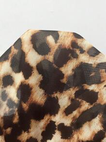 SHEIN LUNE Bodysuit Jala Motif Leopard Modis untuk Wanita, Musim Panas - MultiWarna - View 5