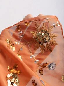 Sweetra French Summer New Minimalist Sexy Orange Sequin Embroidered Spaghetti Strap Backless Sexy Women Tank Top