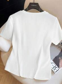 GlowEve Women's 2 In 1 Ribbon Strap Beach Vacation T-Shirt - Multicolor - View 2