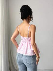 Chiquease Top camisola con estampado floral, corte crop, frente envolvente y volantes, elegante y lindo, apto para uso diario casual, viajes, playa, festivales de música, ir y venir, primavera/verano