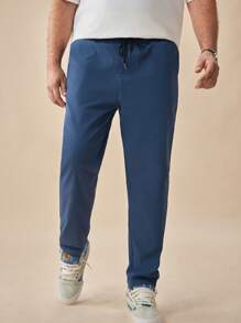 EASEVO Men Solid Slant Pocket Trousers - Blue - View 4