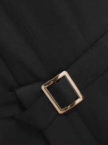 Franclia Women's Floral Print Round Neck Flared Leg Elegant Jumpsuit With Flutter Sleeves - Black - View 3