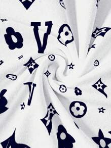 Manfinity Dauomo Áo thun nam họa tiết hoa cổ điển màu xanh navy cổ điển thời trang giản dị - trắng - Xem 3