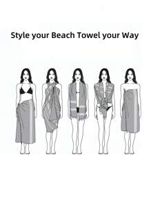 Zazumi Turkish Beach Towel With Celtic Thread 90*180cm, Sandproof, Soft,Water Absorbent, Quick Dry For Water Sports. Summer Travel,Vacation Holiday Bathroom Decor Beach Essentials - Brown - View 5