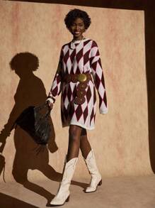 Bóhologie Women Sweater Dress With Jaquard Detail,Petite