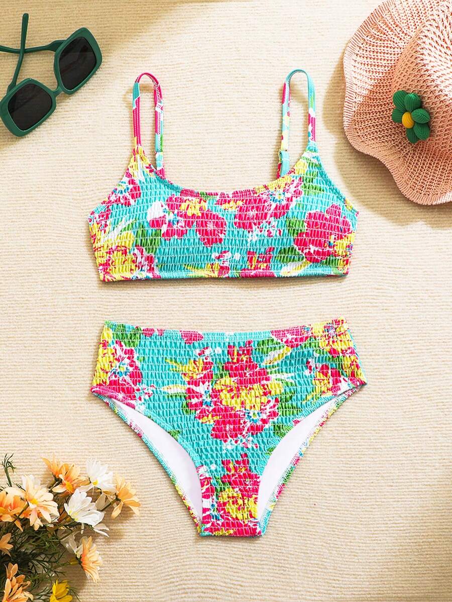 SHEIN Floral Print Bikini Set, Holiday Style - Multicolor - View 1