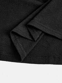 SHEIN Teen Girl Fitted Casual Solid Color Off Shoulder T-Shirt And Flared Long Pants Set