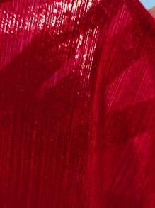 Rafferiza Vestido largo con espalda descubierta y decoración de lazo en color liso para mujer - Rojo - Ver 7