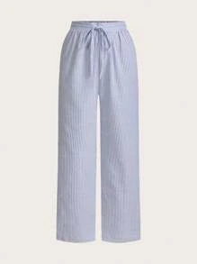 SHEIN Essnce 3 件套女士休闲腰带口袋直筒裤套装，适合夏季 - 彩色 - 查看 4