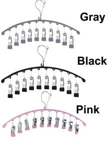 Stainless Steel Multi-Clip Laundry Organizer - Wind-Resistant Balcony Drying Rack With Non-Slip Grips For Socks/Underwear/Small Garments - Multicolor - View 7