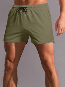 Manfinity Homme 男士夏季宽松抽绳纯色短裤休闲运动短裤