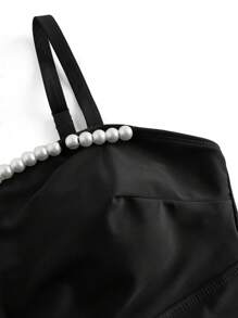 Swim Oasis Plus Size Women 2pcs Black Spaghetti Strap One Piece Swimsuit Set With Sarong Coverup For Summer Beach Vacation - Black - View 5