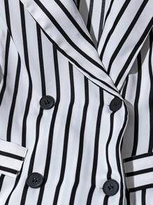 GlowEve CURVE Áo khoác vest không tay ve kẻ sọc thời trang cỡ lớn, thích hợp mặc đi làm hàng ngày, mùa hè - Đen và trắng - Xem 3