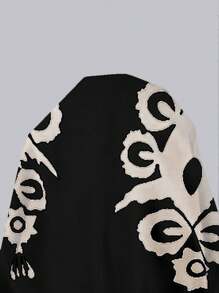 Chiquease 女式 V 领荷叶边抽绳腰短袖衬衫，休闲优雅印花衬衫，适合日常、工作、波西米亚风、音乐节、春夏季