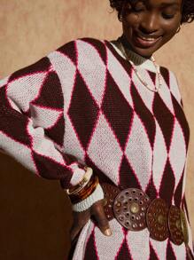 Bóhologie Women Sweater Dress With Jaquard Detail,Petite