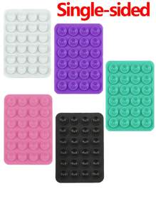 多功能方形硅胶吸盘防水手机支架，24 孔强力粘合硅胶吸盘适用于各种场景，用于固定手机并防止手机掉落，视频振动，手机自拍配件，硅胶手机握把，吸盘手机支架，用于自拍和视频的免提粘合手机握把，手机指握支架