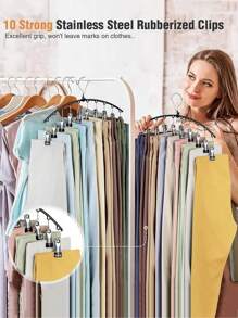 Stainless Steel Multi-Clip Laundry Organizer - Wind-Resistant Balcony Drying Rack With Non-Slip Grips For Socks/Underwear/Small Garments - Multicolor - View 2