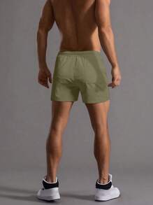 Manfinity Homme 男士夏季宽松抽绳纯色短裤休闲运动短裤