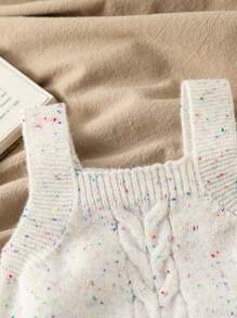 SHEIN Vintaside Kids 男婴针织连体衣，舒适可爱时尚波尔卡圆点休闲优雅时尚百搭连体衣，适合日常生活、居家、郊游、旅行、春秋季