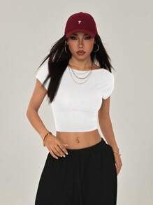 SHEIN PETITE Camiseta blanca sin espalda para talla pequeña, adecuada para vacaciones de verano - Multicolor - Ver 7