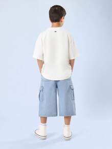 SUMWON Streetwear Oversized T-Shirt Youth Casual Graphic Tee Perfect For Daily Wear School Outings Holidays Weekend Style