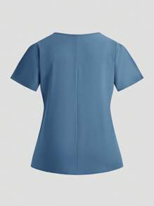 TaskEZ Women Plus Size Solid Color Short Sleeve Top And Pants /Nursing Scrub Uniform