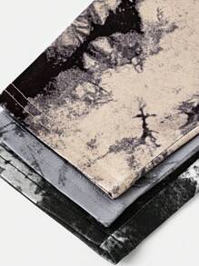 SHEIN Girlism 3件套少女针织棕色、灰色、黑色扎染图案修身休闲腰部镂空设计打底裤，基础百搭，适合返校、假日、家庭户外活动、秋冬季日常穿着。 - 彩色 - 查看 4