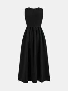 SHEIN Tween Girls' Black Camisole Dress, Casual Daily Versatile Fashionable Outfit - Black - View 2