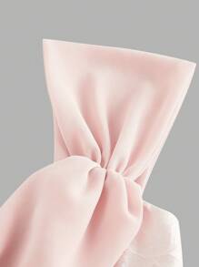 SHEIN MOD Vestido de fiesta largo con hombros descubiertos en color rosa pálido, vestido de graduación