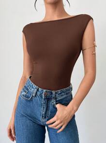 Firerie 女士优雅浪漫时尚通勤性感优雅风格连衣裙，适合派对、度假、返校、浪漫约会和婚礼生日装，露背紧身衣 - 咖啡棕 - 查看 4