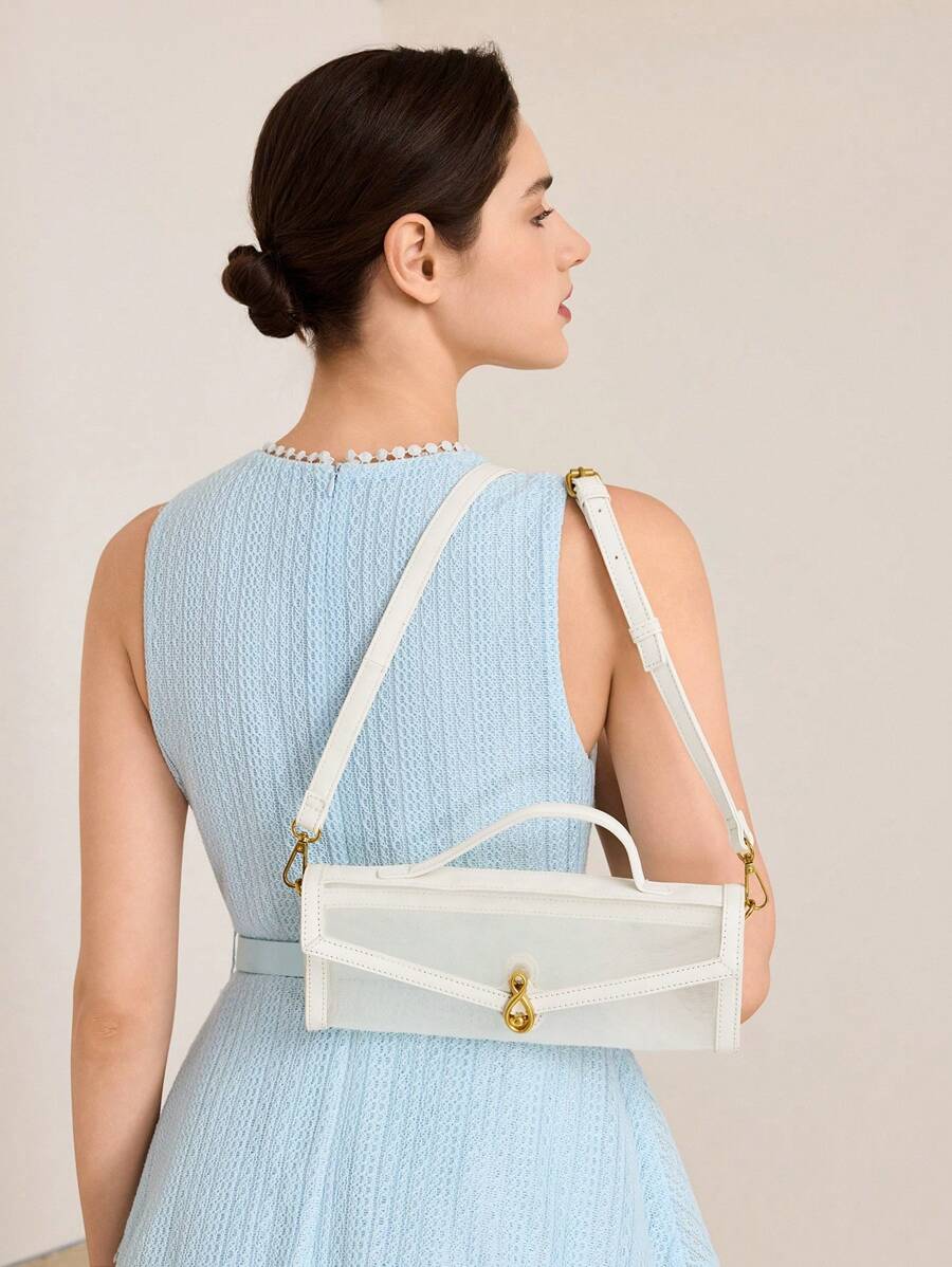 MOTF PREMIUM TÚI XÁCH CÓ KHÓA ĐẦU VẠCH - Màu be - Xem 2