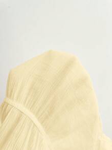 Comfortcana Apricot Color Woven Slim Fit Square Neck Ladies' Vacation T-Shirt - Apricot - View 4