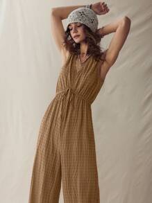 Wildy Bộ đồ liền thân Bohemian cổ chữ V phong cách miền Tây/đồng quê Mỹ màu nâu - màu nâu - Xem 7