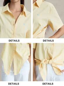 Briarwyn 女士夏季休闲刺绣设计短袖衬衫夏季和海滩 7 月 4 日机场