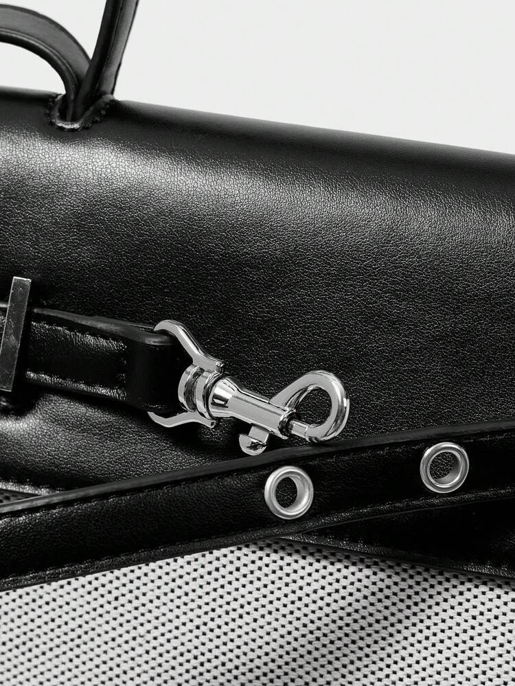 PU LEATHER EYELETS HANDBAG
