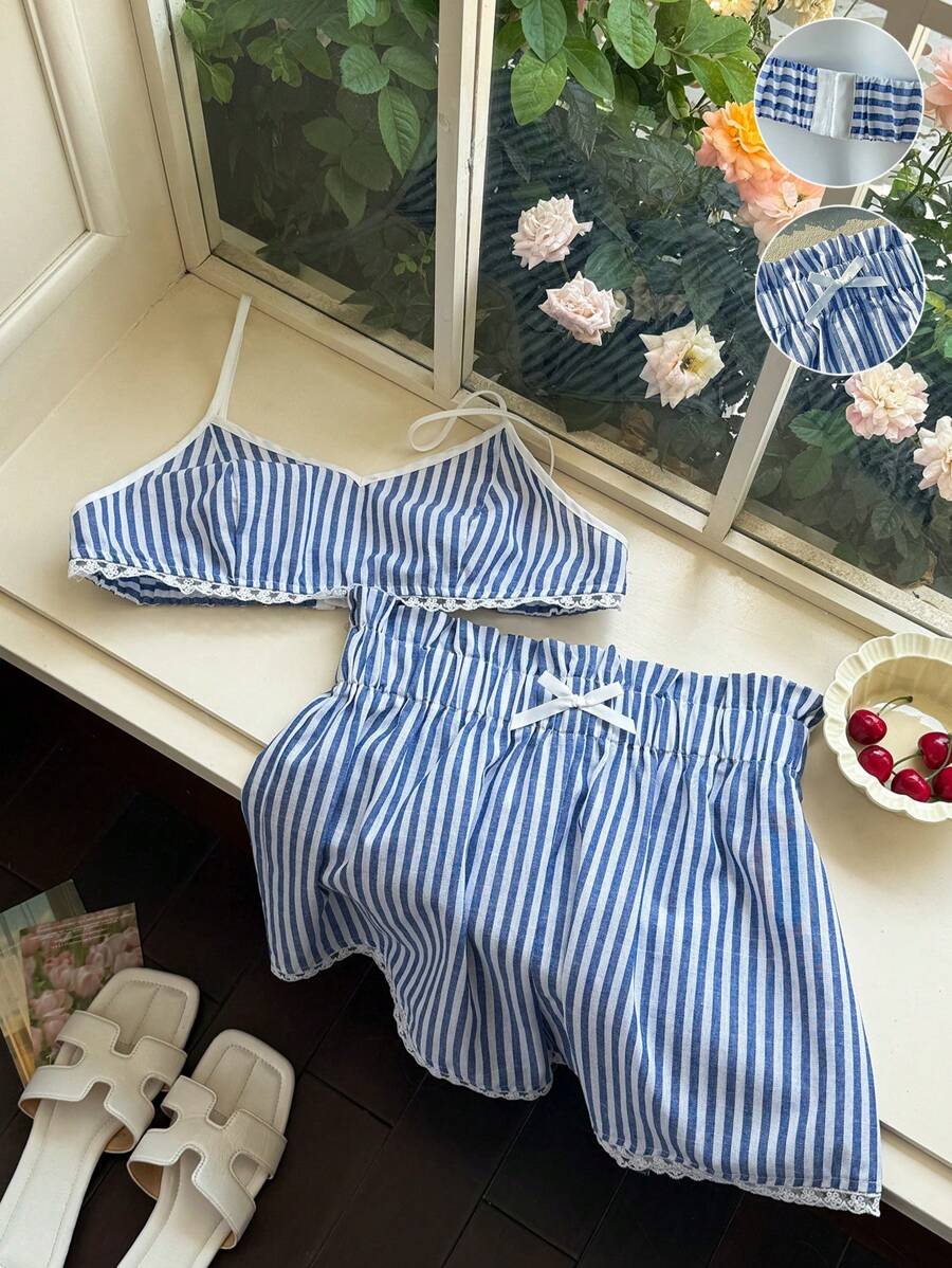 Comfortcana 夏季度假服装沙滩蓝色比基尼两件套女装 - 藍色 - 查看 1