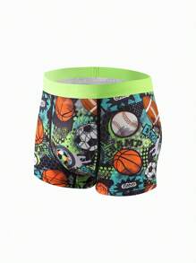 4 Stücke/Packung Boxer-Slips für Tween Jungen mit Fußball-, Basketball- und Rugby-Motiven - Verschiedenfarbig - View 3
