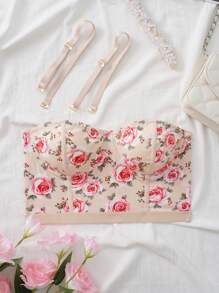 SHEIN 1pc Women Floral Print Camisole Sexy Bra