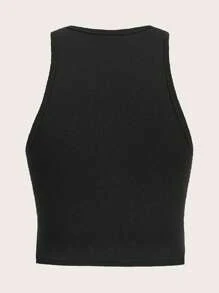 SHEIN Essnce Áo ba lỗ bó sát màu trơn đơn giản đa năng dành cho nữ, phù hợp cho mùa hè - Nhiều màu - Xem 4