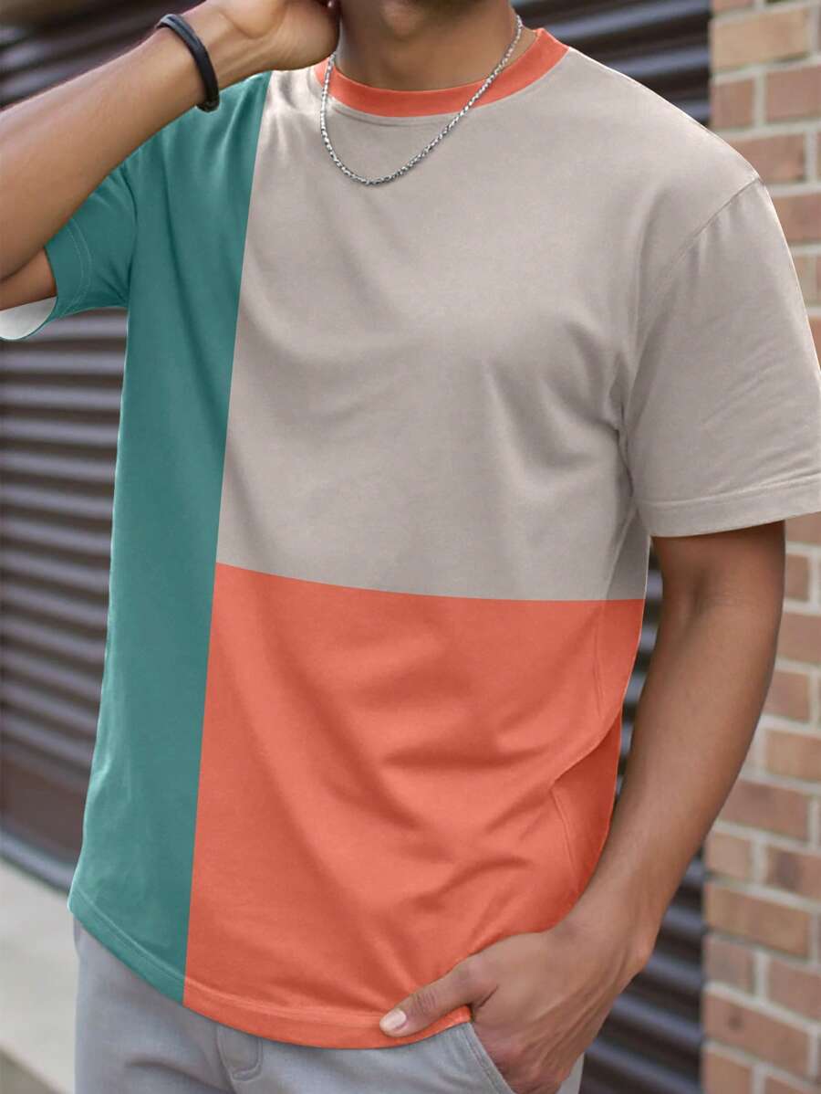 Manfinity Homme Áo thun nam cổ tròn tay ngắn, thời trang cho mùa hè - Nhiều màu - Xem 1