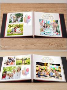 SHEIN DIY 相册，带自粘磁性剪贴簿相册，不同尺寸（3x5、4x6、5x7、6x8、8x10、8.5x11、11x10.6 英寸），40 页亚麻封面相册，带金属笔和 DIY 配件，适合返校 - 紫色 - 查看 5