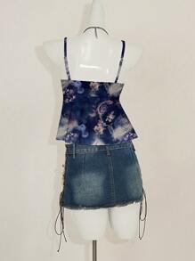 Attitoon Vintage Casual Street Style Tie-Dye Batik Paisley Geometric Retro Pattern Simple Design Women's Tank Top, Suitable For Summer Vacation, Music Festival Women Summer Top Boho Tank Top Women Women S Tops Dressy Women Tank Tops Summer Tank Tops Suitable For Going Out