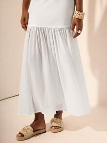 Zivah Nouvelle arrivée Printemps/Été 2025 Robe ample à ligne A avec panneau en maille polyvalente sans manches pour le festival de musique, Pâques, la Saint-Patrick, l'Ouest, nomade, anniversaire, remise des diplômes, tenue de tous les jours, vacances, croisière, plage, bronzage, mode, invité de mariage bohème, navette, brunch, aéroport, femmes - Blanc - Voir 10