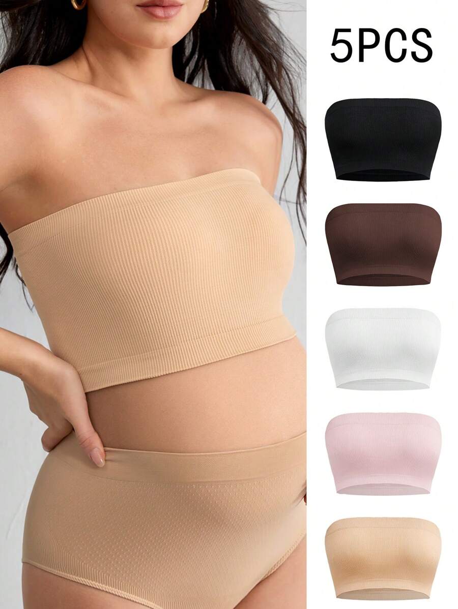 BloomMama 5 件装 3D 无缝无钢圈文胸，孕妇内衣 - 彩色 - 查看 1