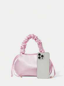 SHECARRY BOLSO MAGNÉTICO CON FRUNCIDO ROSA PARA MUJER - Púrpura malva - Ver 3