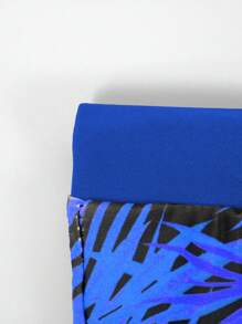 Manfinity VDAYZ Men's Printed Drawstring Beach Swim Trunks (Random Cut) Beach , Men Swim Wear - Blue - View 4