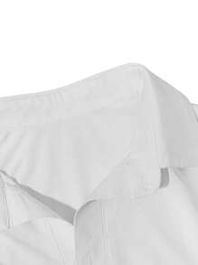SHEIN Manfinity Dauomo 男士骑士印花 Polo 衫，夏季休闲装 - 白色 - 查看 3