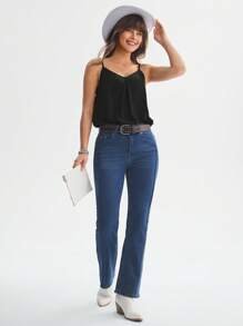 SHEIN LUNE Women's Solid Color Camisole Tank Top